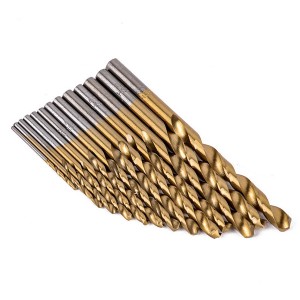 DIN338 Round Shank HSS Twist Drill Bit Tianium Coated For Metal