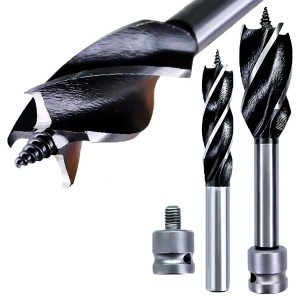 1/2 Quick Change Shank 4 Flute Auger Wood Drill Bit Special For Electric Wrench