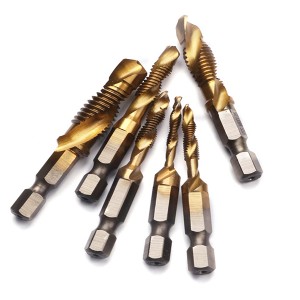Multi-size Hex Shank Drill Titanium-plated Composite Taps Drilling Spiral Machine Taps HSS