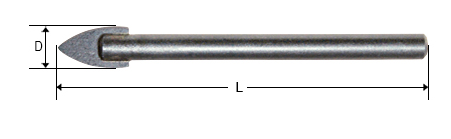 spear tip glass drill bit