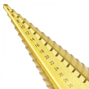 Kích thước sáo thẳng 4-32mm Mũi khoan bước Titanium HSS để khoan kim loại